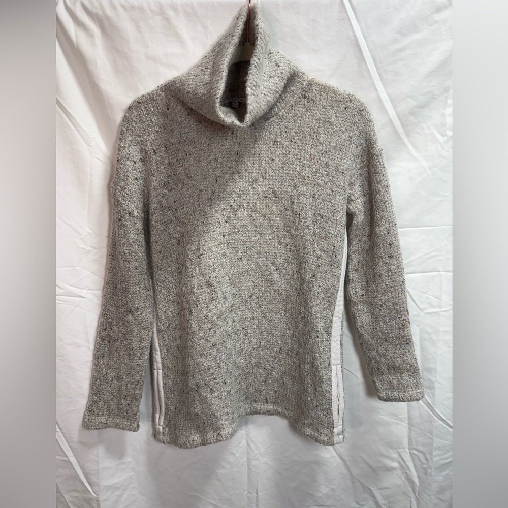Splendid Women's Cowl Neck Sweater Small Gray Knit Pocketed